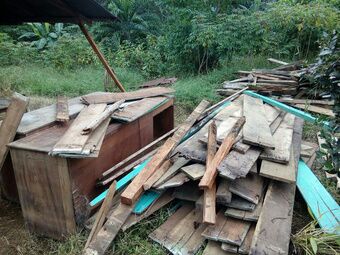 Parte de los daños en una de las viviendas afectas.