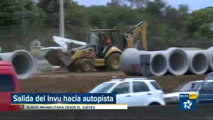 Salida del invu hacia autopista quedó inabilitado