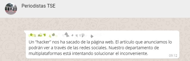 TSE aclara que su sitio web no ha sido hackeado