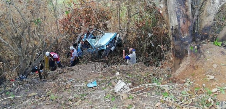Vehículo cayó en el sector de Linda Vista de Desamparados.