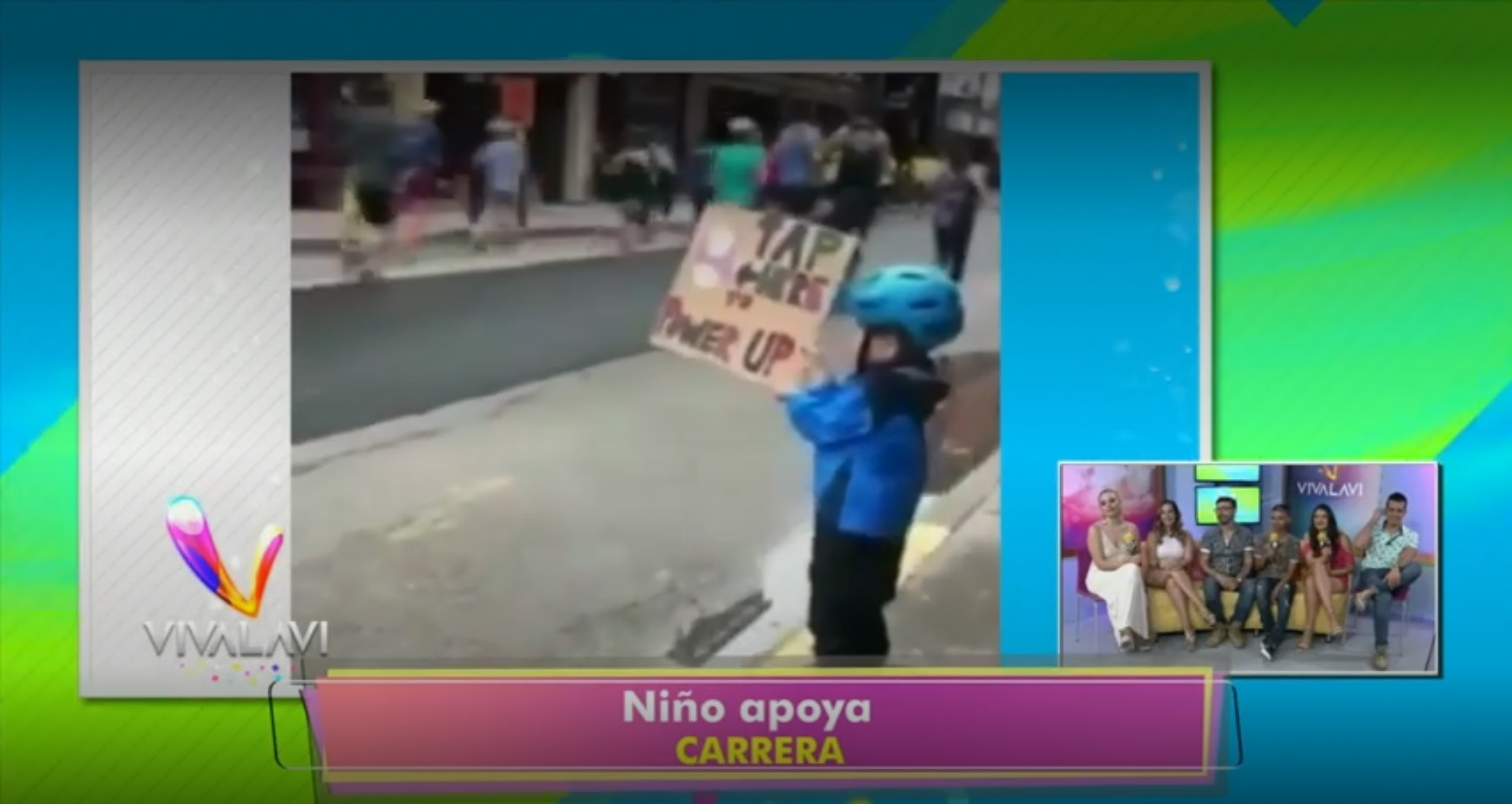 (+VIDEO) Niño motiva a corredores durante carrera