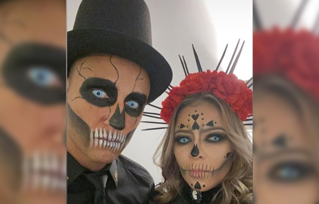 Keylor Navas y su esposa se disfrazan de Catrinas