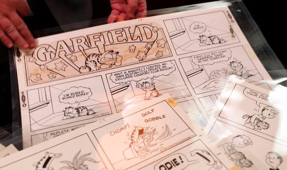 Jim Davis subasta originales de 'Garfield'