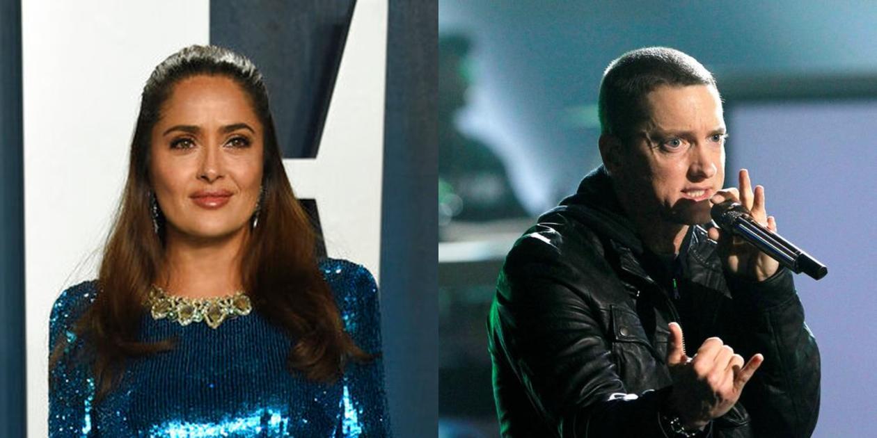  Salma Hayek vive momento incómodo con Eminem