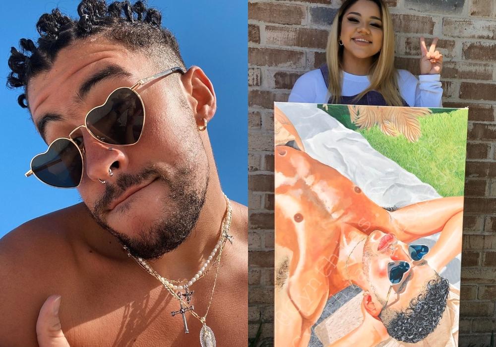 Bad Bunny le compra un retrato suyo a una fan