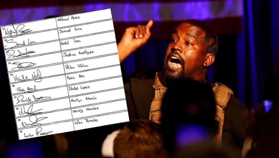 Acusan a Kanye West de falsificar firmas para su campaña presidencial