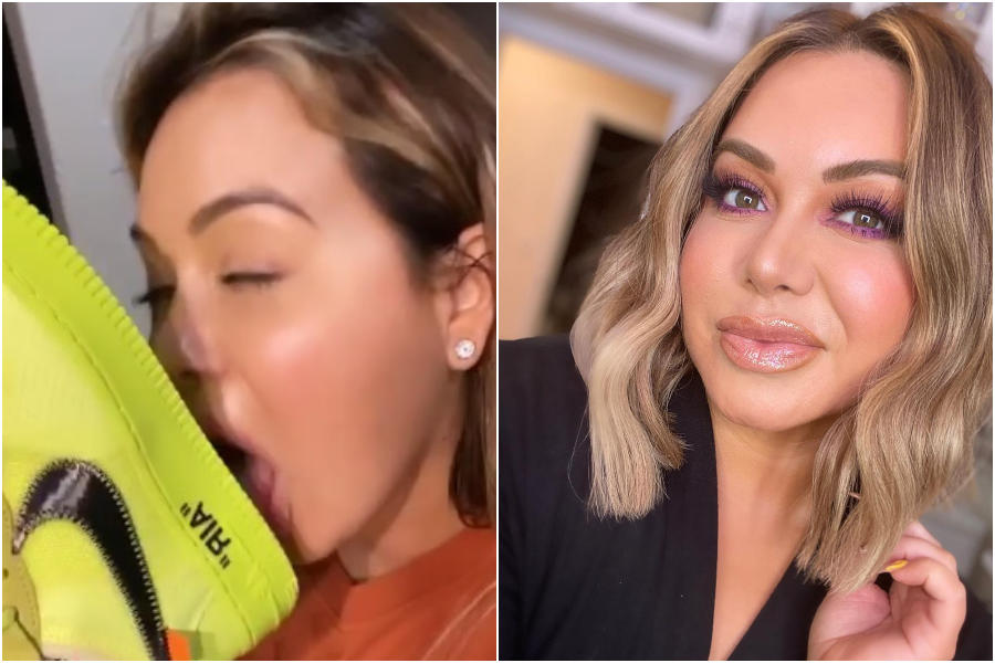 Chiquis Rivera compartió un video lamiento la suela de unos tenis. | Instagram @Chiquis