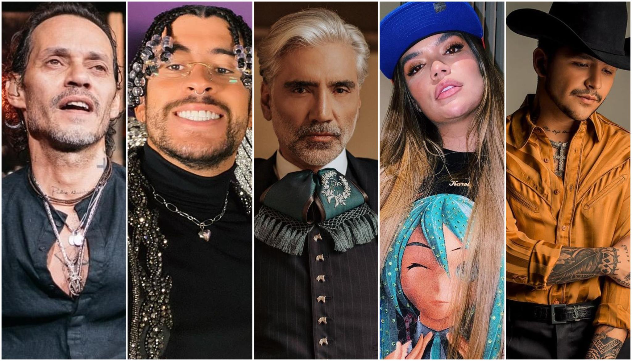 La gala virtual se llevará a cabo el 19 de noviembre con sede en Miami. | Instagran @marcanthony, @BadBunnyPR, @AlexOficial, @KarolG, @Nodal