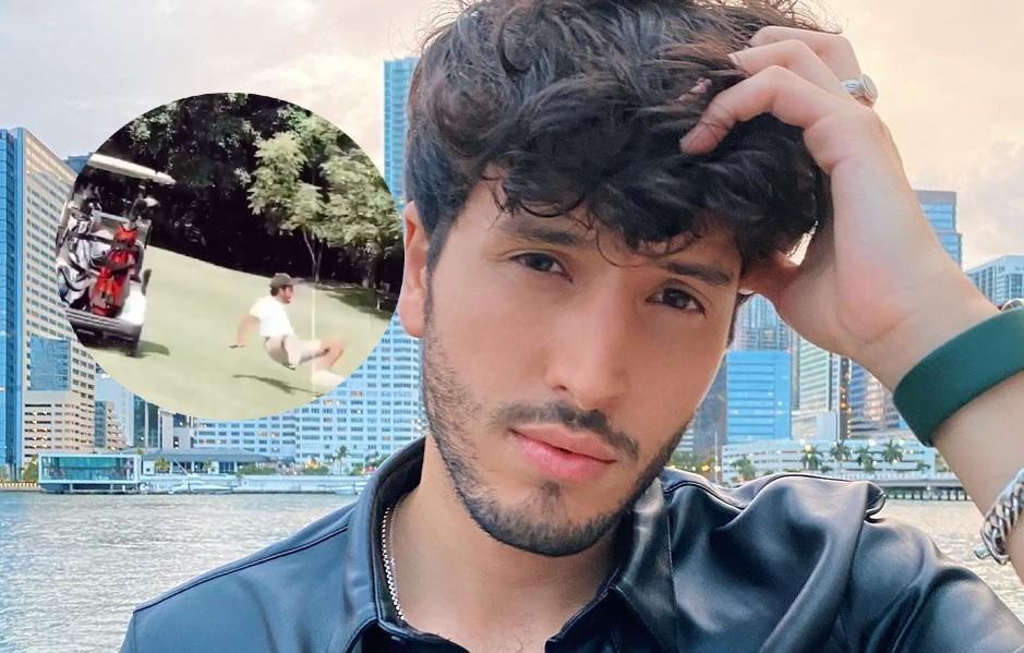 Sebastián Yatra sufrió una aparatosa caída de un carrito de golf. | Instagram @SebastianYatra
