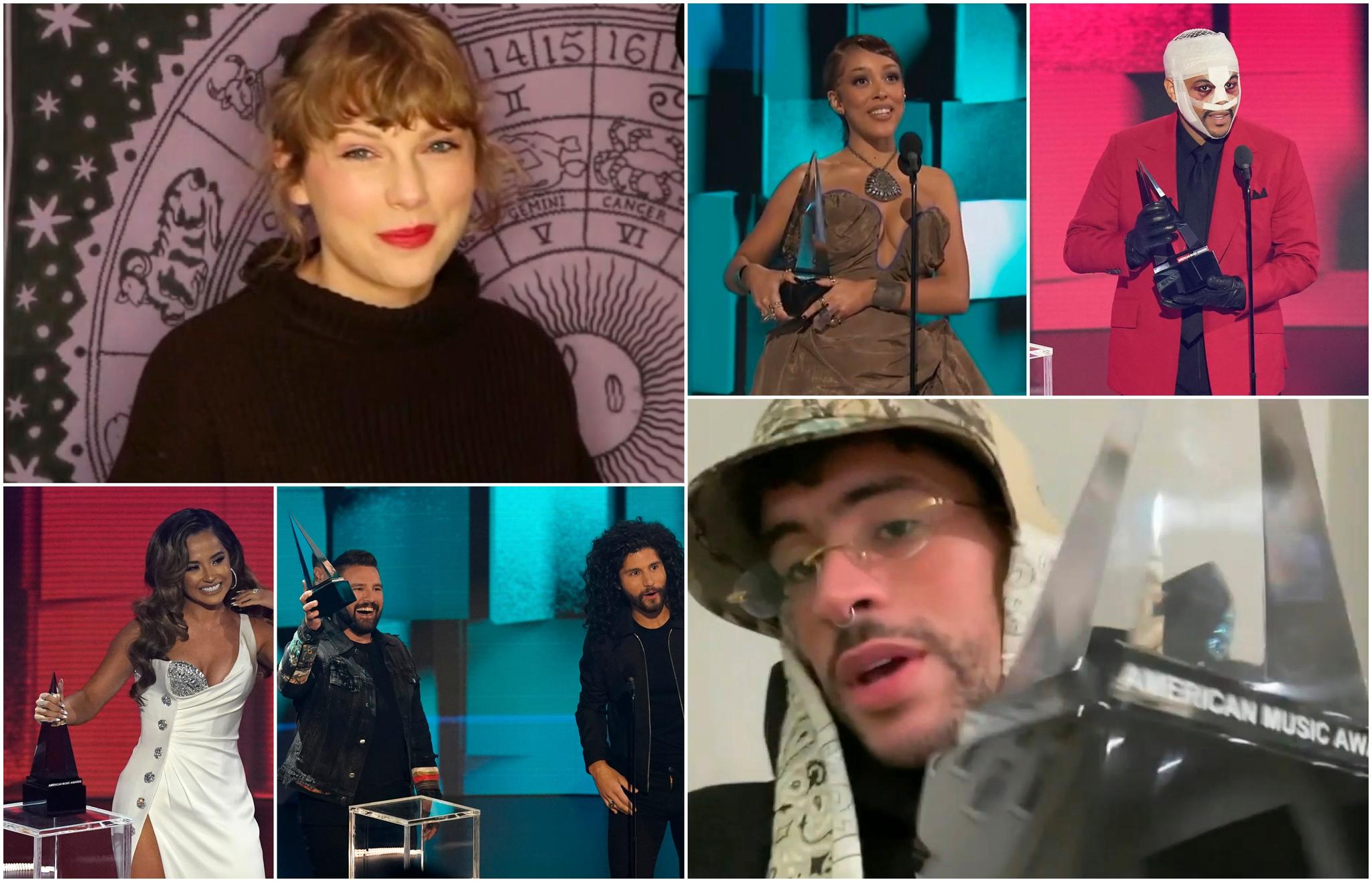 Grandes estrellas recibieron galardones en los AMAs. | ABC vía AP