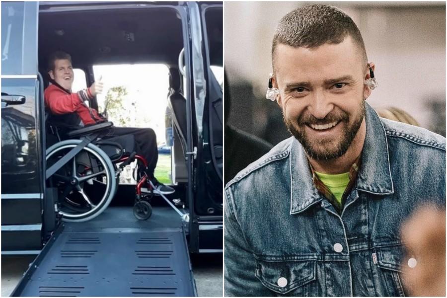 Justin Timberlake sorprende a un fan con parálisis cerebral. | Instagram @Justintimberlake