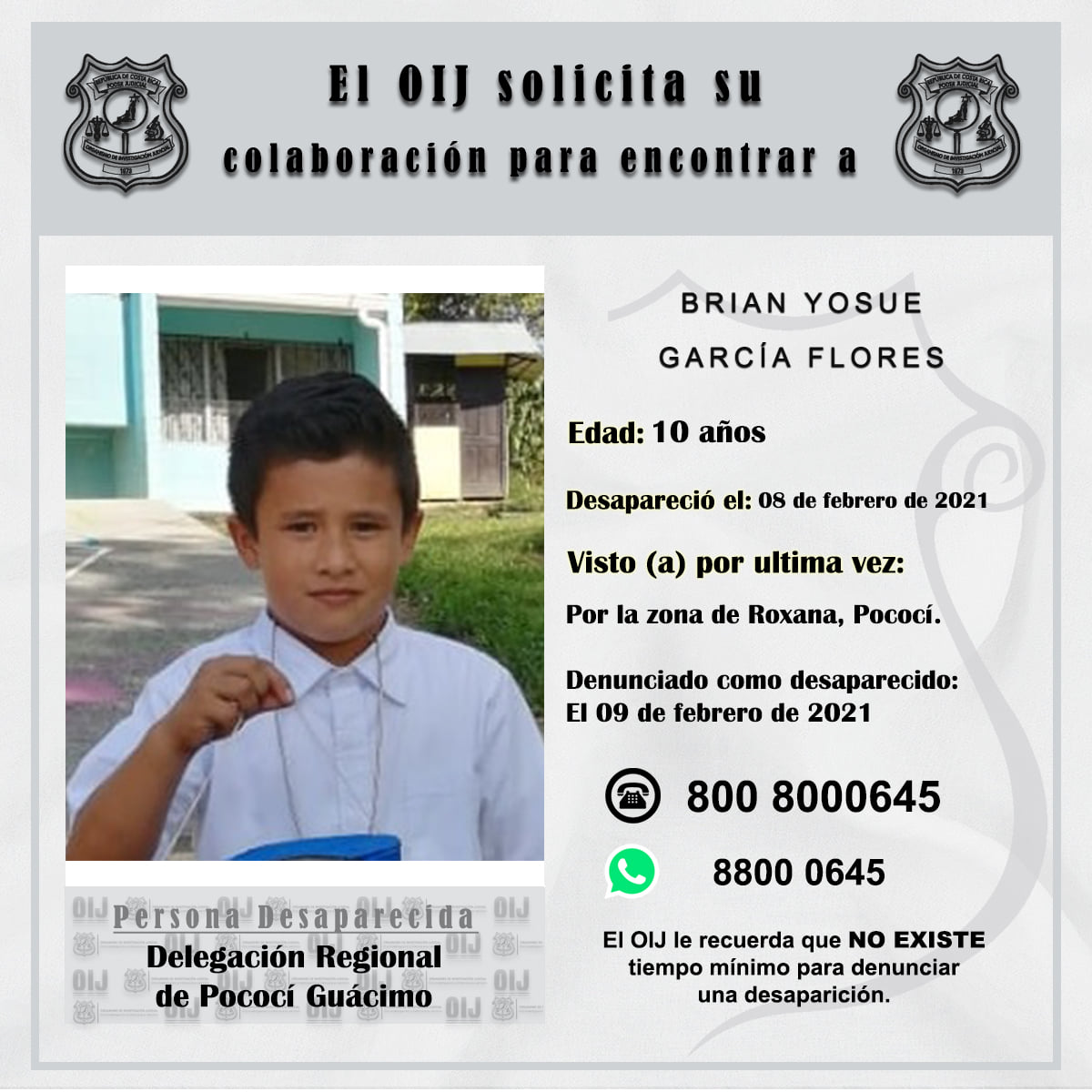 Menor de 10 años está desaparecido