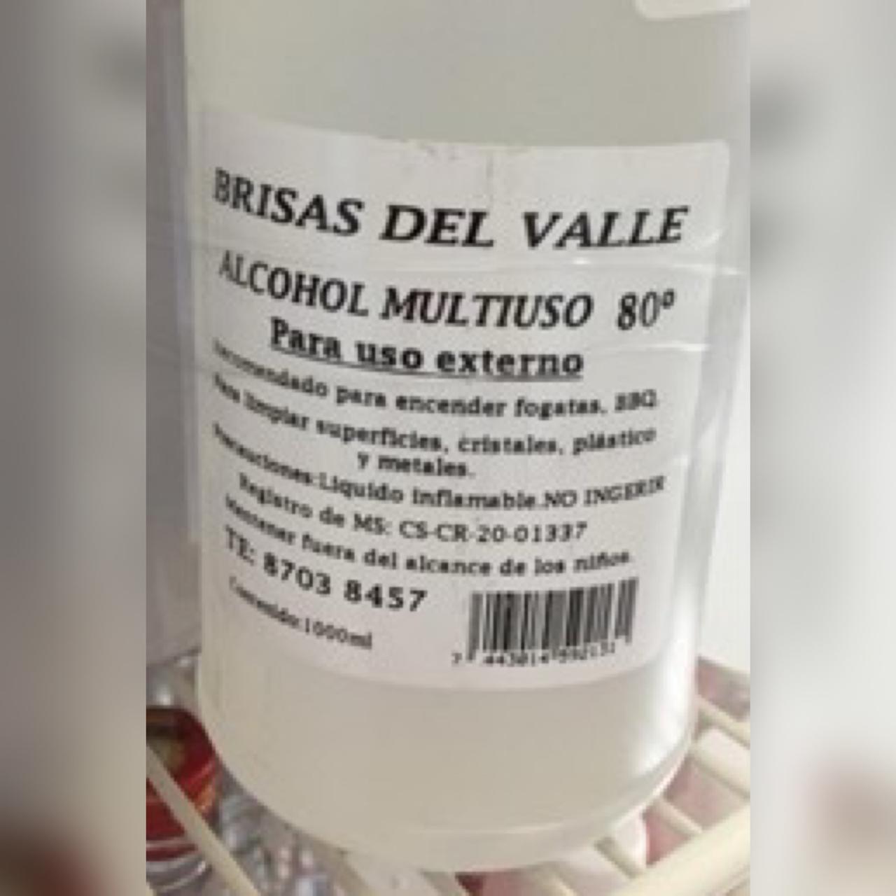 “Alcohol Multiuso Brisas del Valle” se suma a la lista de productos adulterados con metanol