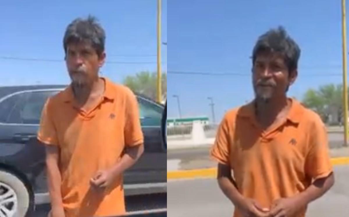Un hombre captó el momento en el que una persona del sexo masculino se acerca a él y le pide una “ayuda”, es decir dinero.