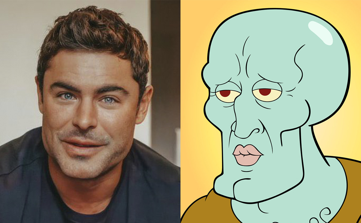 Zac Efron es comparado con Calamardo Guapo. | Twitter