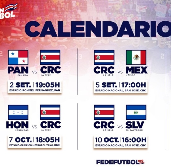 Fechas y sedes de partidos de la Tricolor Fechas y sedes de partidos de la Tricolor