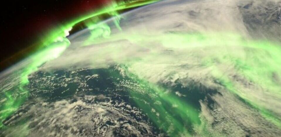 Aurora boreal captada desde el espacio Aurora boreal captada desde el espacio