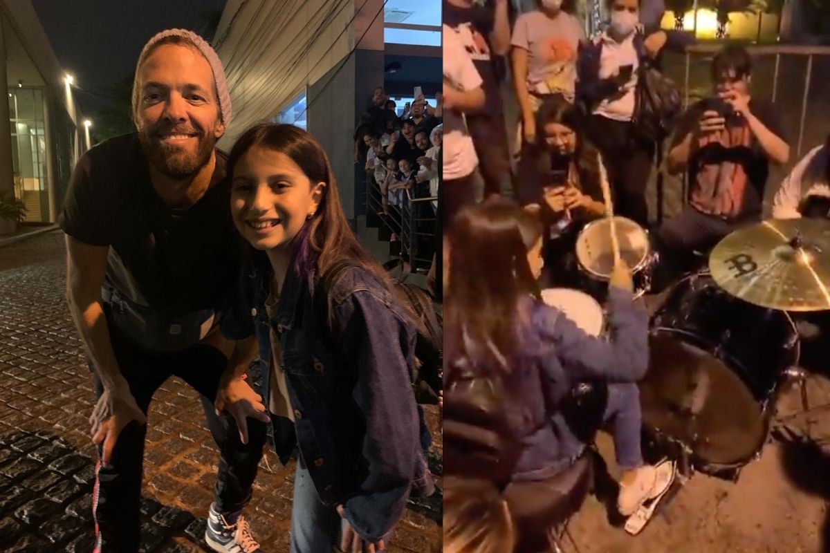 Emma Sofía, niña paraguaya conoció a Taylor Hawkins de Foo Fighters (Imágenes: Twitter de @Julius_GPC)