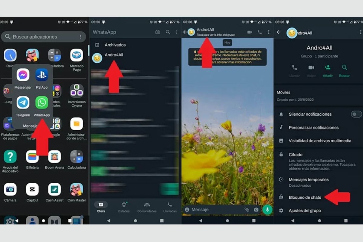 Paso a paso de cómo bloquear un chat de WhatsApp.
