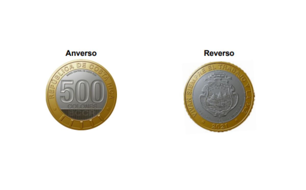 Nueva moneda de 500 colones. (BCCR) Nueva moneda de 500 colones. (BCCR)