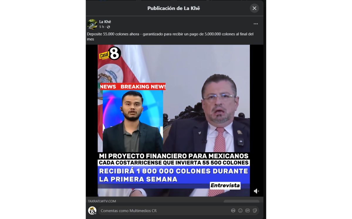 Este es el video fraudulento.