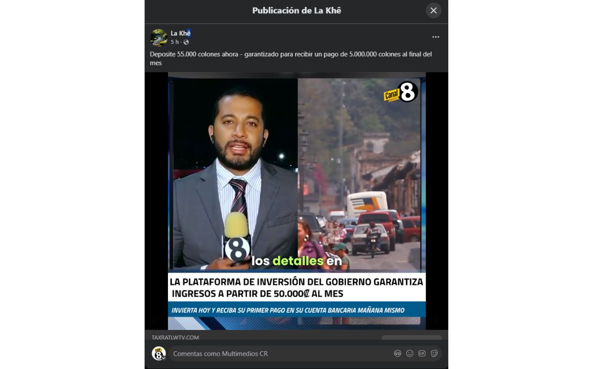Este es uno de los videos fraudulentos.
