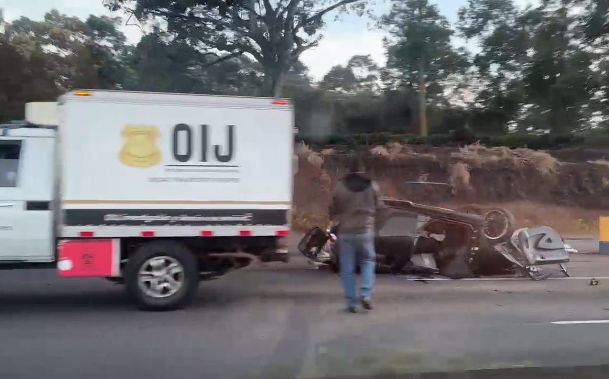 El accidente genera largas presas en la General Cañas. (Telediario)