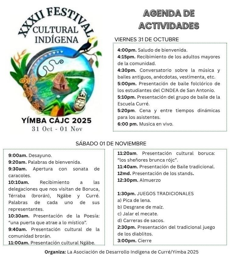 El Festival Indígena Curré-Yimba invita a celebrar la tradición boruca en la comunidad de Rey Curré, Puntarenas. El Festival Indígena Curré-Yimba invita a celebrar la tradición boruca en la comunidad de Rey Curré, Puntarenas.