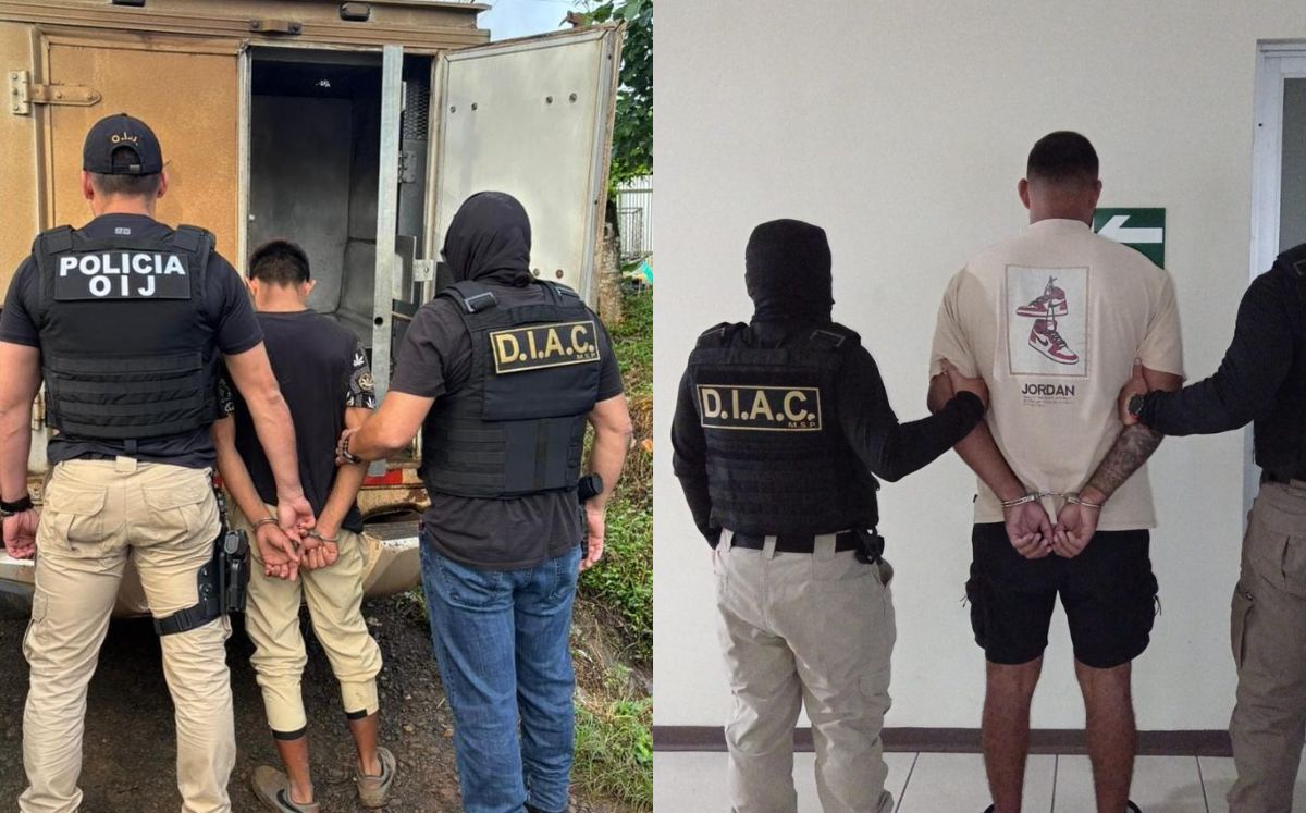 Dos de los detenidos por las autoridades. (Fuerza Pública)