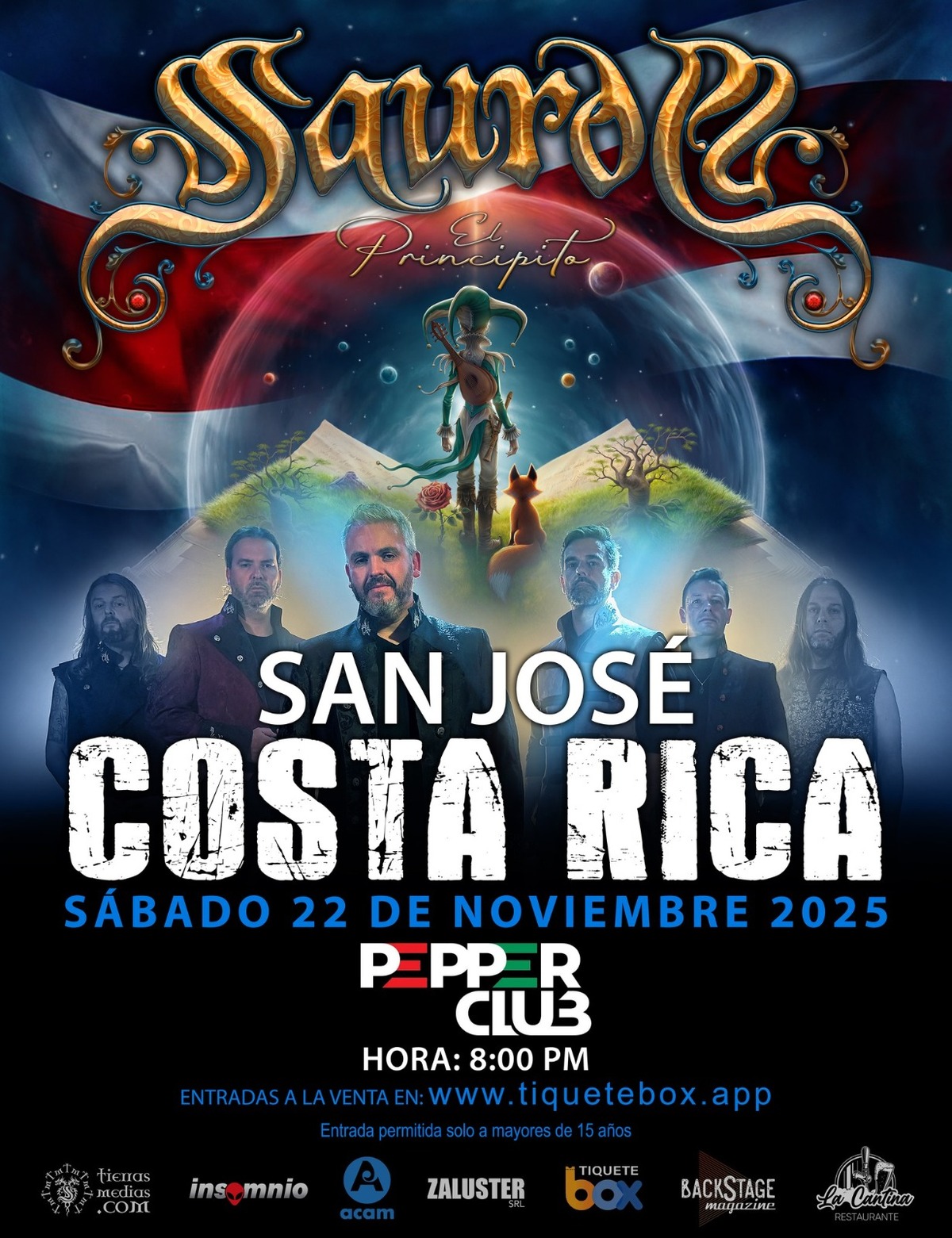 La banda española Saurom vivirá en Costa Rica uno de los eventos más ambiciosos de su carrera en el país (TM Prods).