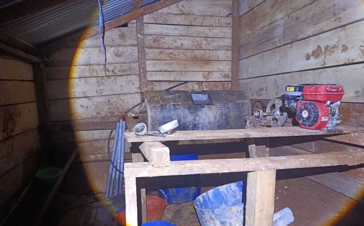 Centro de procesamiento minero encontrado. (Fuerza Pública)