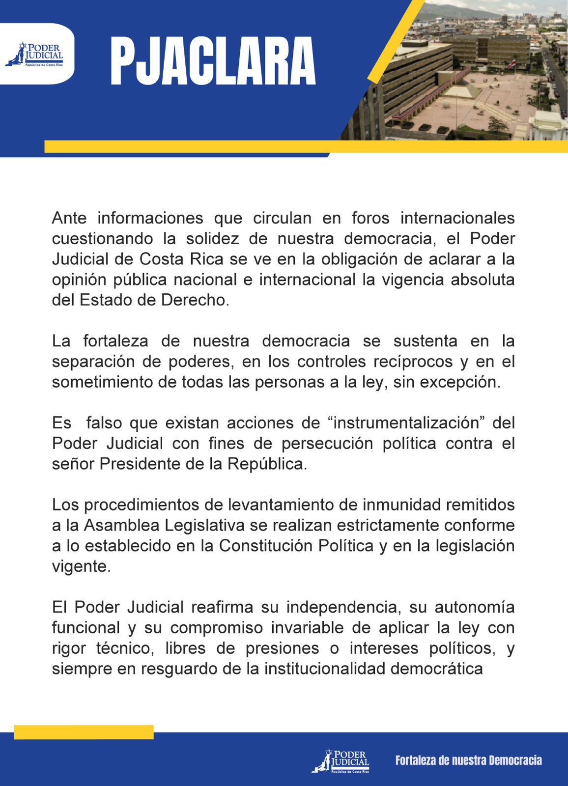 Poder Judicial reaccionó a citación de embajadora