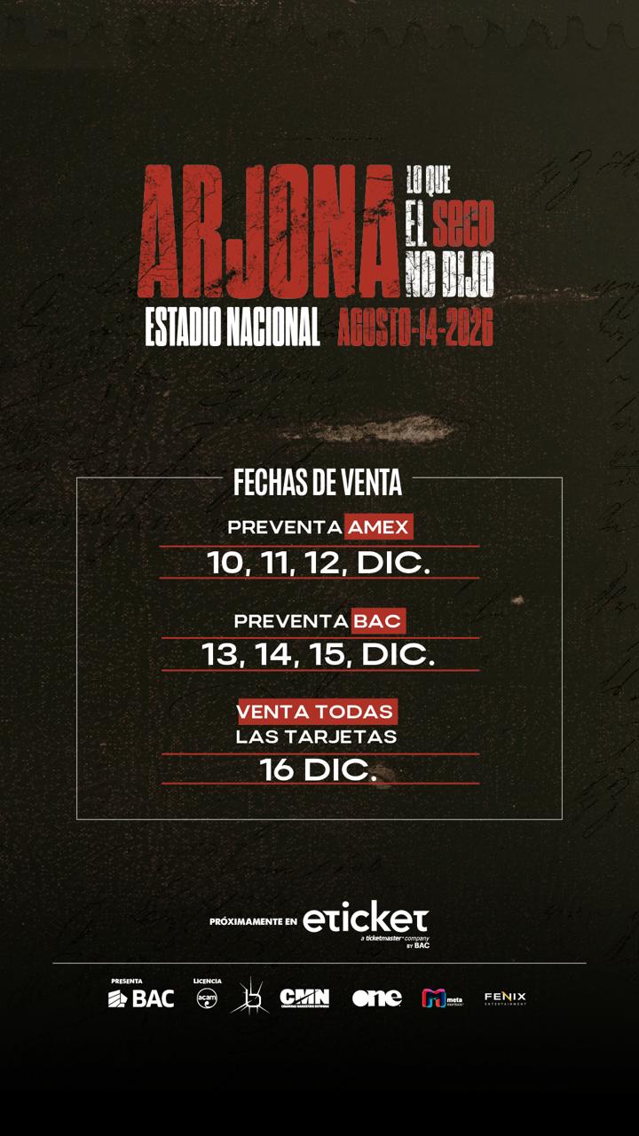 Las entradas ya están a la venta en eticket.cr tienen opción de Tasa Cero a tres meses (Prensa Libre).