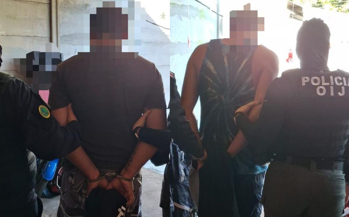 Sospechosos detenidos en allanamiento. (OIJ)