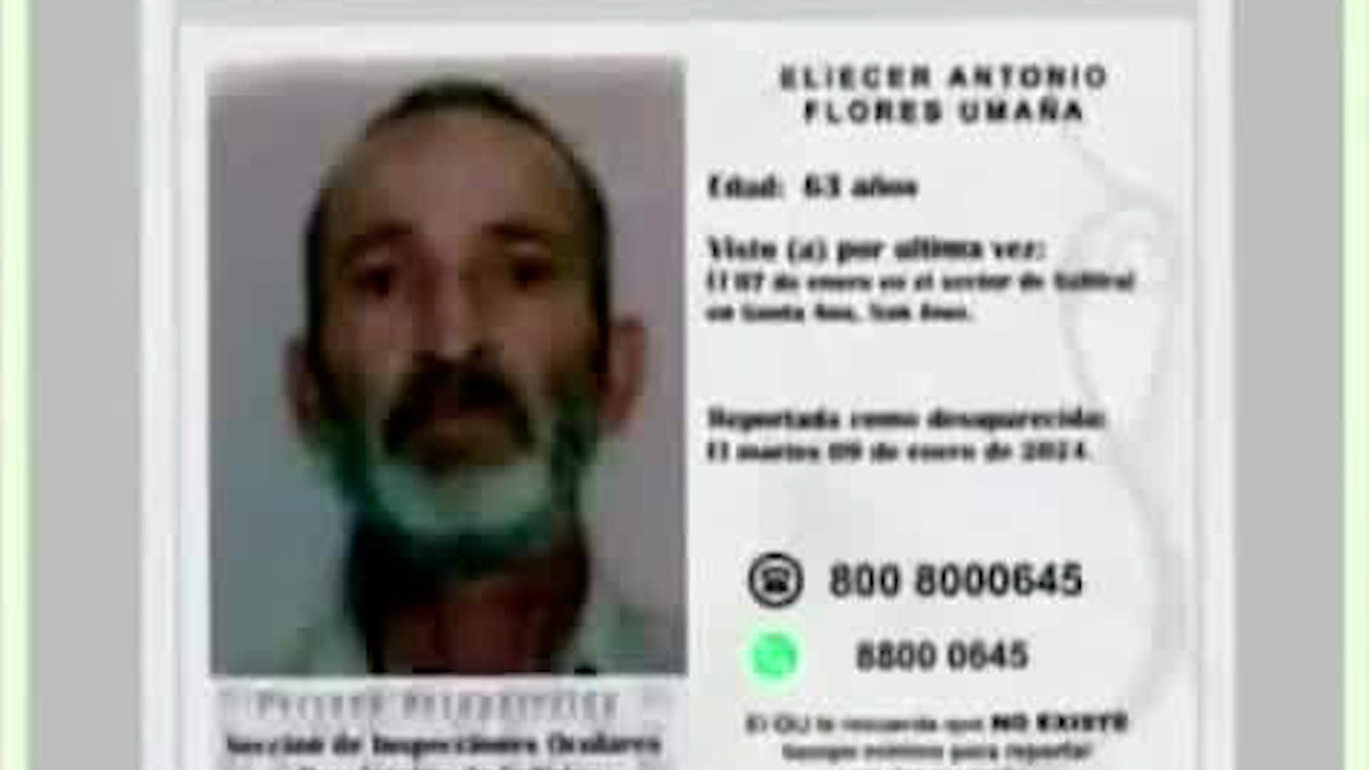 Familiares buscan a hombre con Alzheimer desaparecido desde hace 2 años