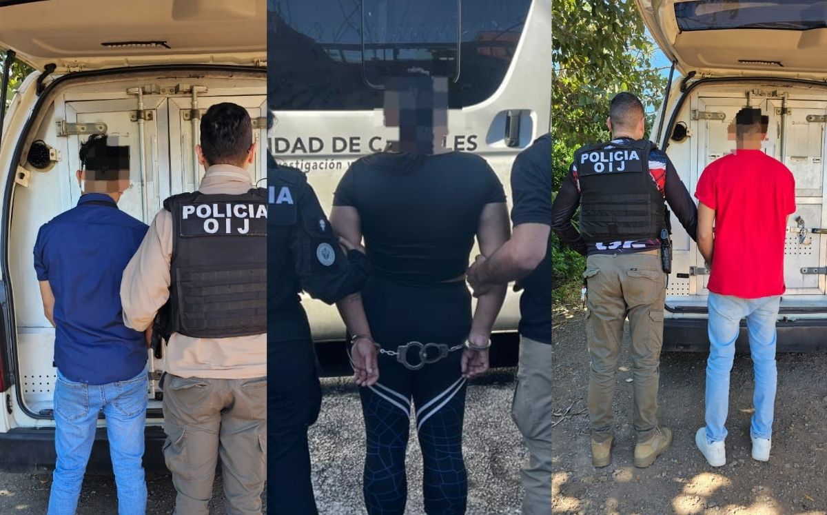 Tres de los sospechosos detenidos. (OIJ)