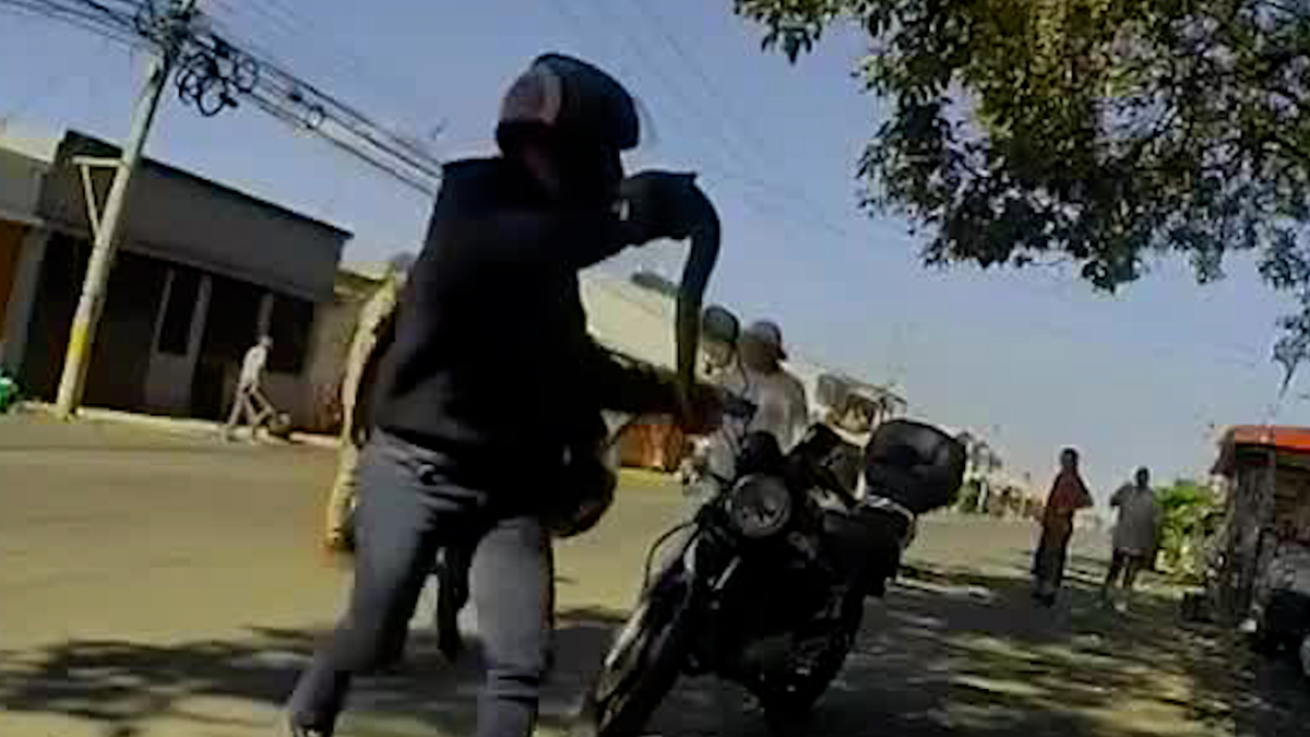Motociclista retira serpiente de la vía en Desamparados | VIDEO