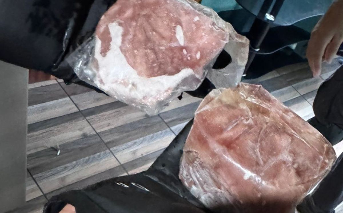 Carne decomisada por los oficiales.