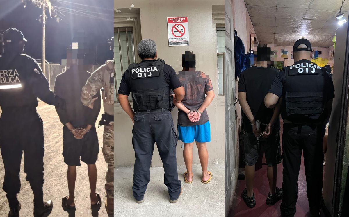 Unos de los sospechosos detenidos por agentes judiciales. (OIJ)