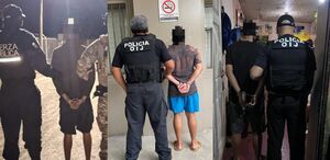 Unos de los sospechosos detenidos por agentes judiciales. (OIJ)