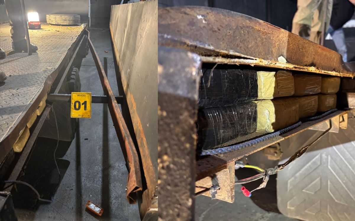 Paquetes de cocaína ocultos en un camión. (OIJ)