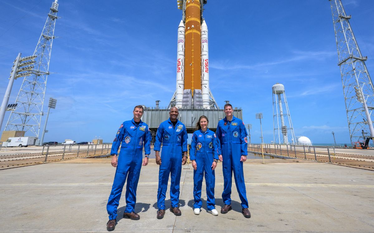 Los cuatro astronautas del Artemis II. (AFP)