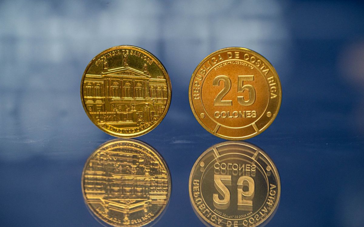Moneda de 25 colones de circulación. (BCCR)