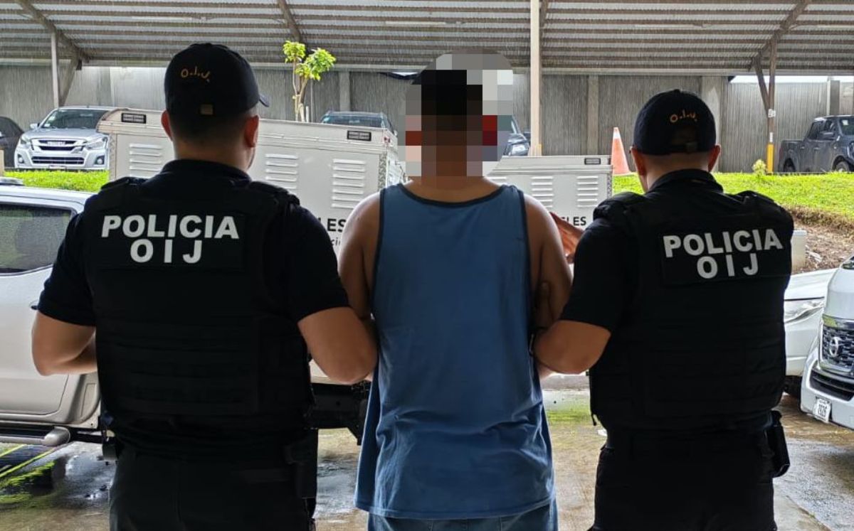 Detenido por los agentes judiciales de Cariari. (OIJ)