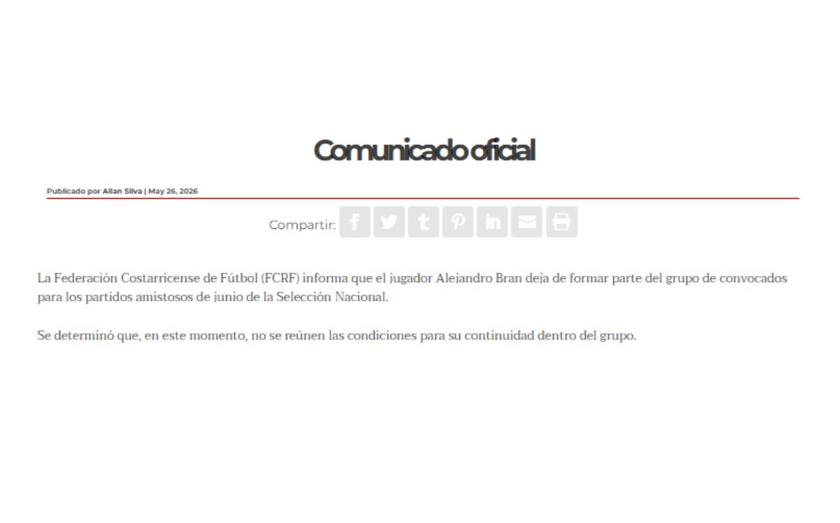 Comunicado de la Federación. (FCRF)