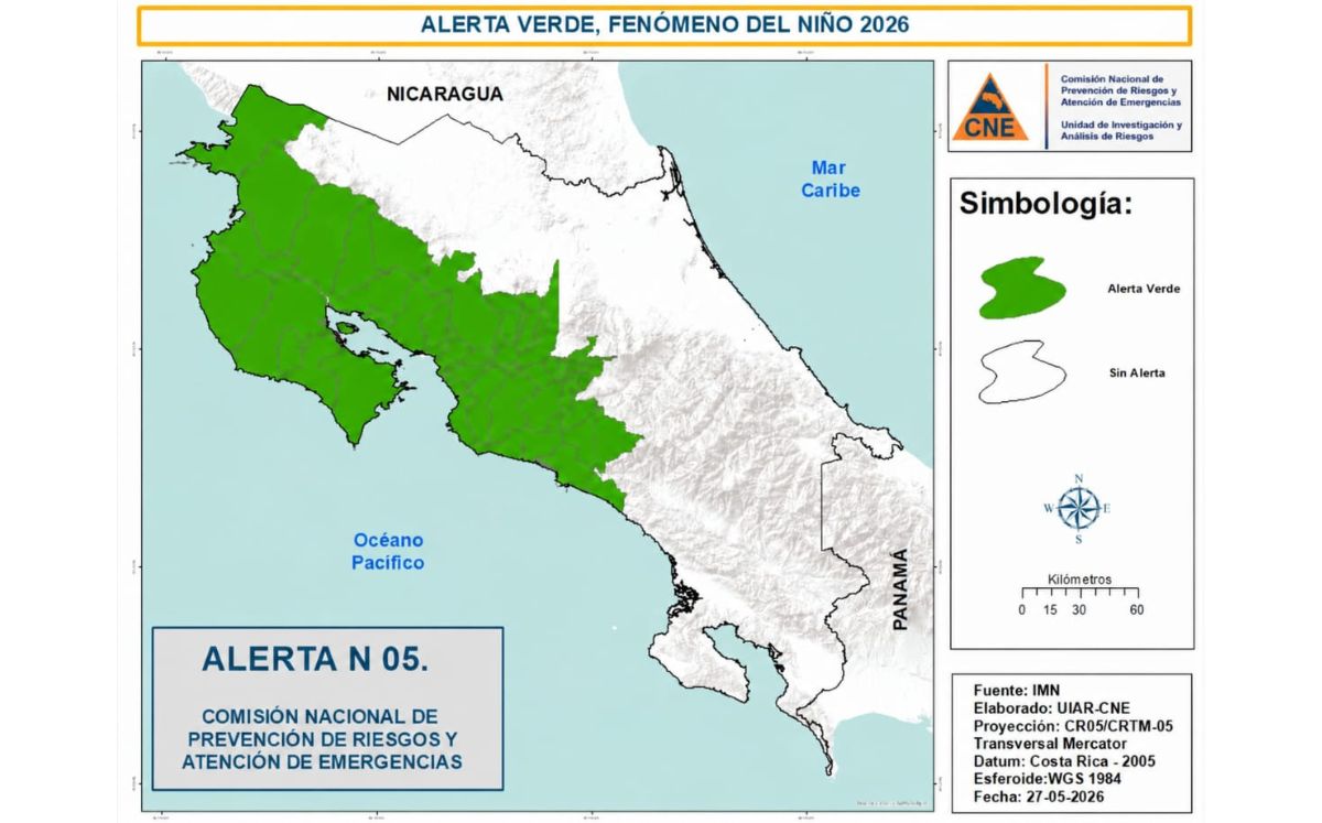 Cantones en alerta verde. (CNE)