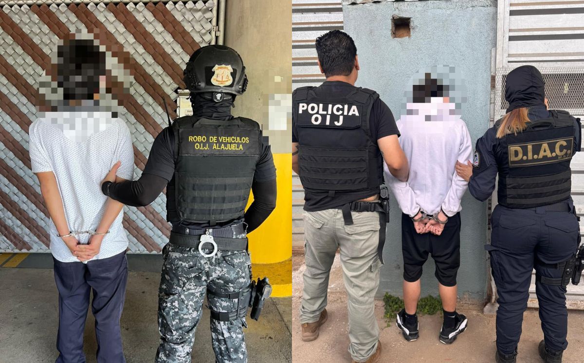 Sospechosos de asaltar repartidores y robar motocicletas en Alajuela. (OIJ)