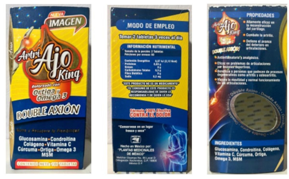 Artri Ajo King contienen diclofenaco, un medicamento utilizado para tratar el dolor y la inflamación.