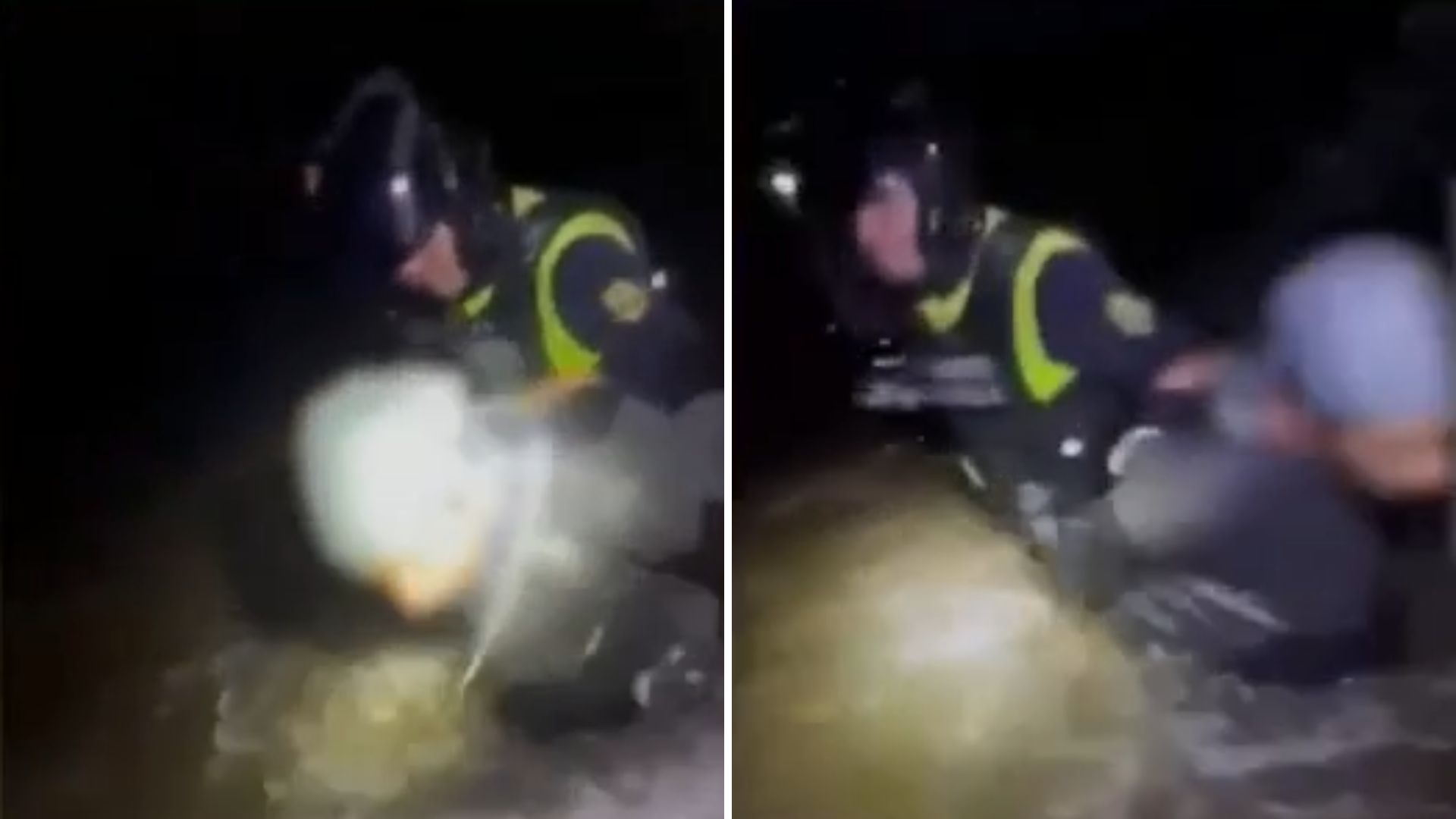 Persecución policial terminó dentro del río