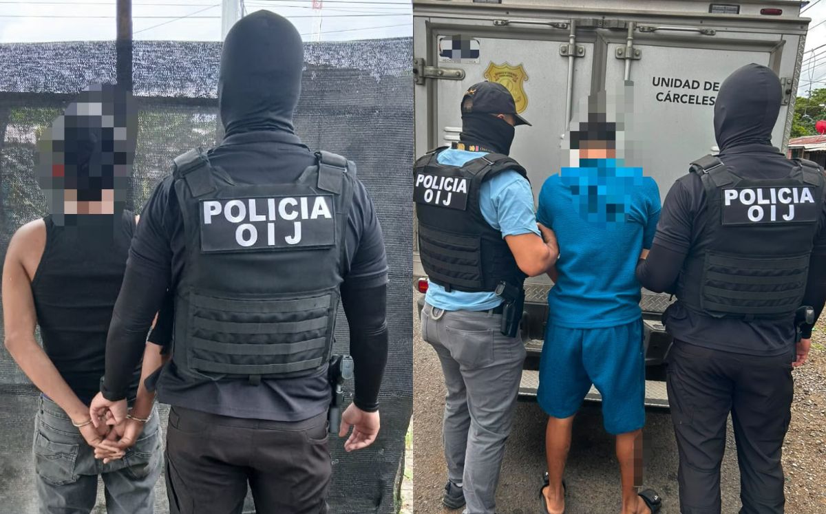 Sospechosos detenidos por los agentes judiciales en Guanacaste. (OIJ)